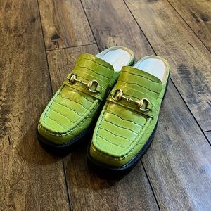 Kowloon Loafer Mule. Apple Green